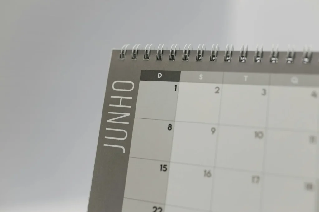 Planner with bill due dates marked