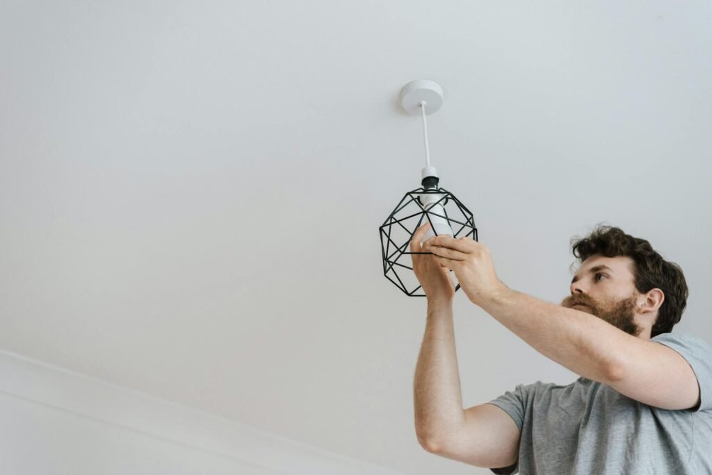 Installing an LED light bulb in a lamp
