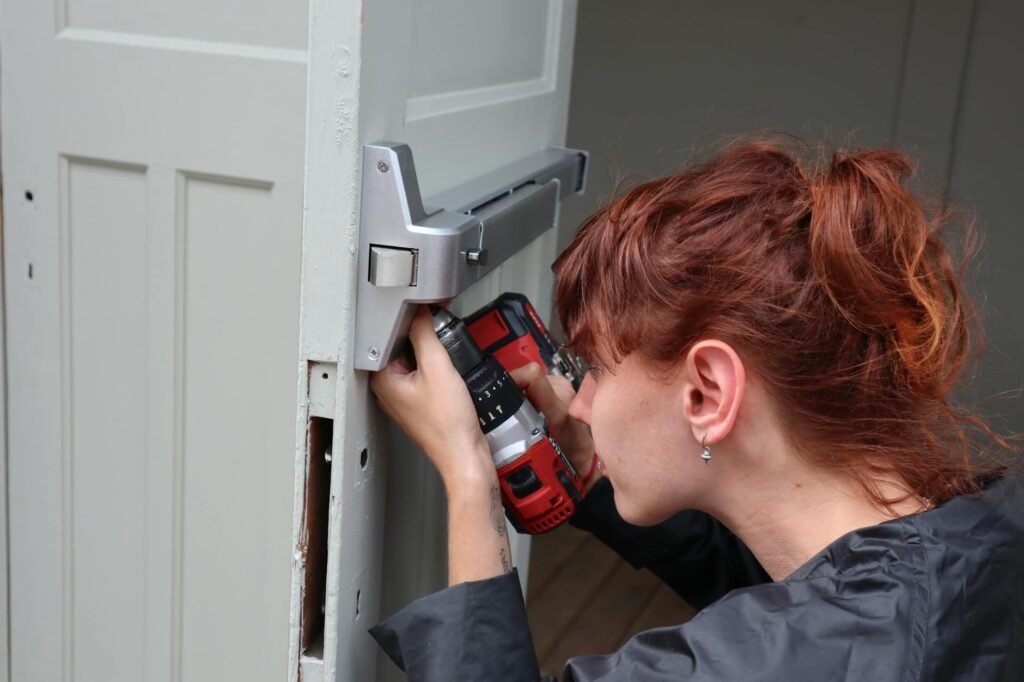 Installing weatherstripping on a door