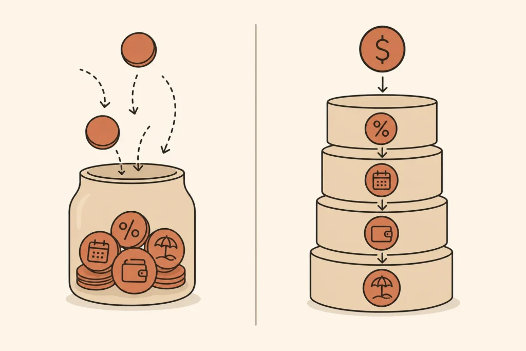 Simple visual explaining Use good weeks in a fixed order so they do not create bad months.